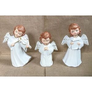 Vintage Ardco Choir Angel Figurine Set Hand Painted Childlike Charm Mid Century